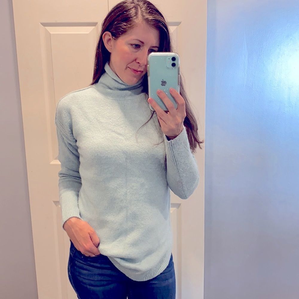 Seafoam Funnel Neck Sweater
